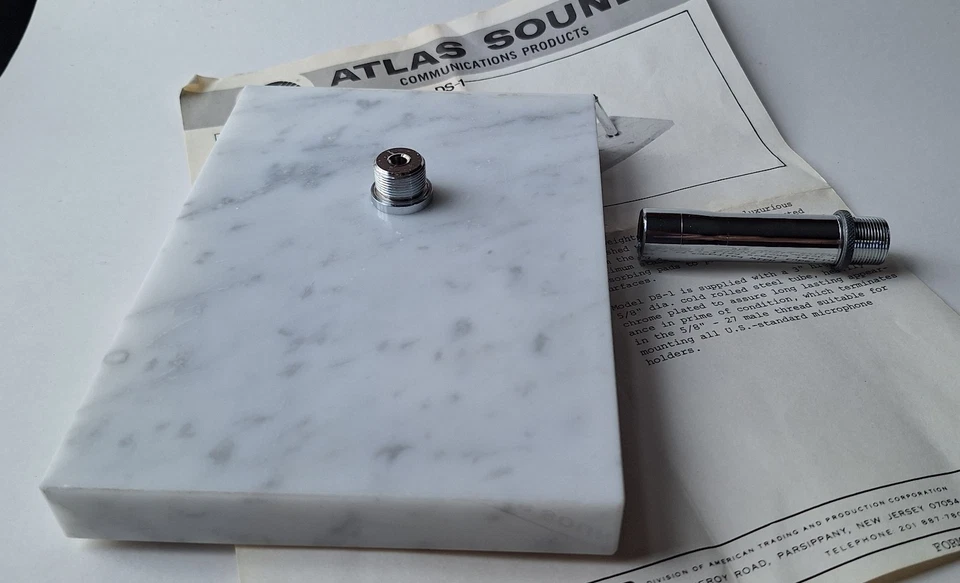 Atlas Sound DS-1 Executive Mic Desk Stand Italian Marble Vintage Audio NIB NOS - Image 3 of 4