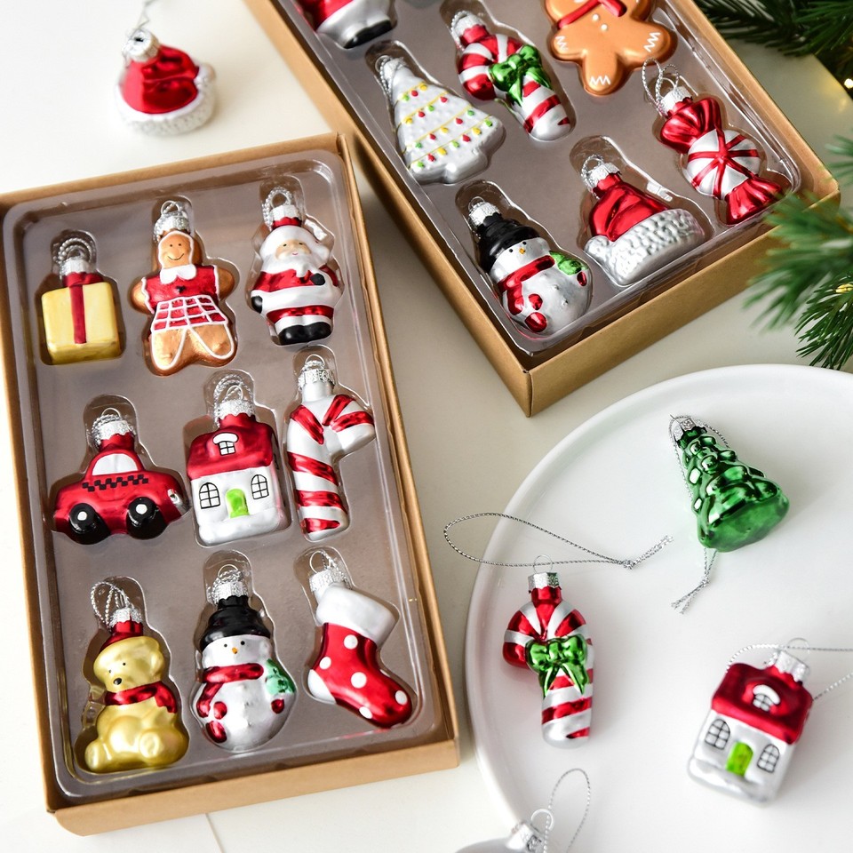 Glass Christmas Tree Ornaments Miniature