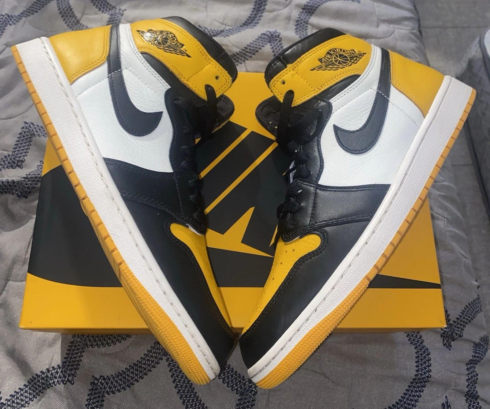 Air Jordan Retro 1 Taxi Giallo Alto Taglia 11