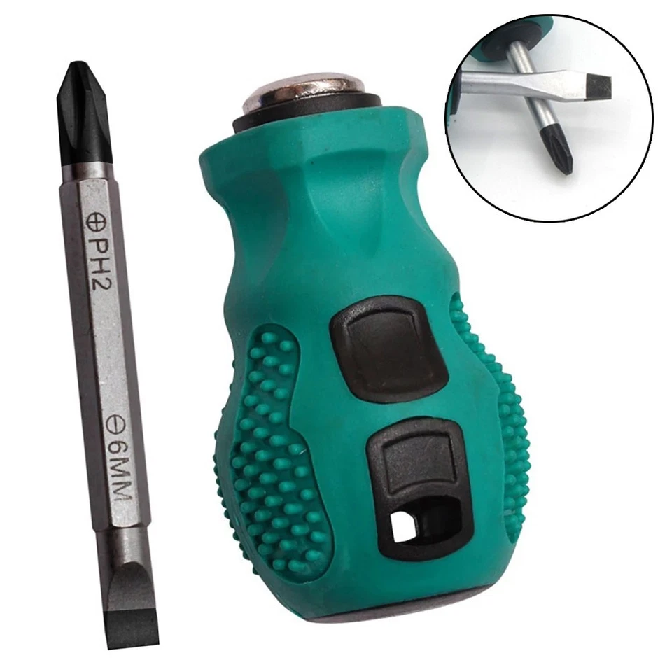 Dual-Purpose Slotted Cross 2 In1 Magnetic Screwdriver Repair Hand Tool - Image 3 of 4