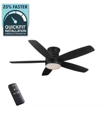 HDC 59259 Ashby Park 52 in. Matte Black Indoor CCT LED Ceiling Fan with Remote