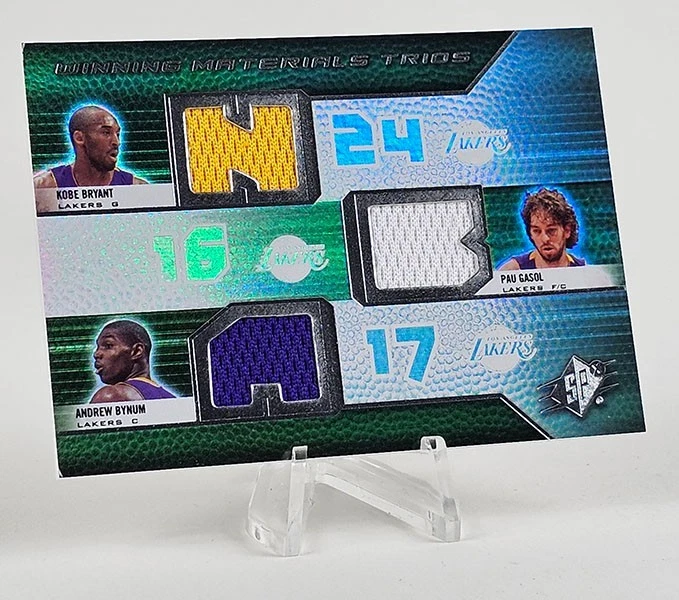 Upper Deck SPX Kobe Bryant 2008/Gasol/Bynum Winning Materials juego usado WMT-BGB Foto 2 de 4