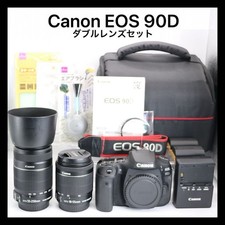 Canon EOS 90D DSLR Camera Kit with 18-55mm & 55-250mm Lenses Used From Japan