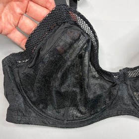 La Perla Bra SZ 3 36DD US Black Unlined Cup Underwire Adjustable Strap