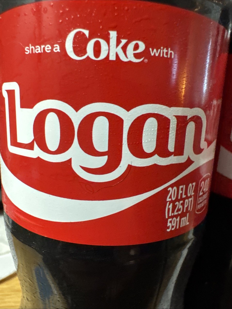 Share A Coke with Logan 2025 Personalized Gift Coca Cola Bottle