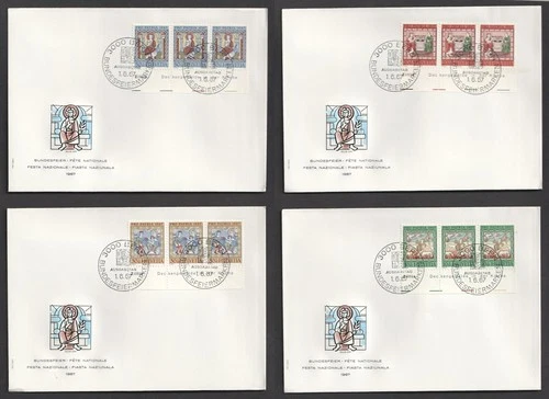 1967 Switzerland Pro Patria. St Martins Church Ceilings Inscriptions on FDC Bern