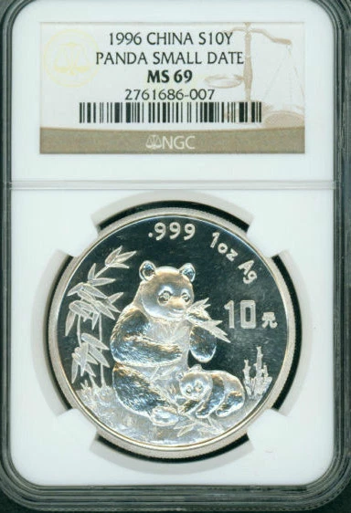 Chinese Panda MS 69 Graded Business Silver Bullion Coins 1 oz