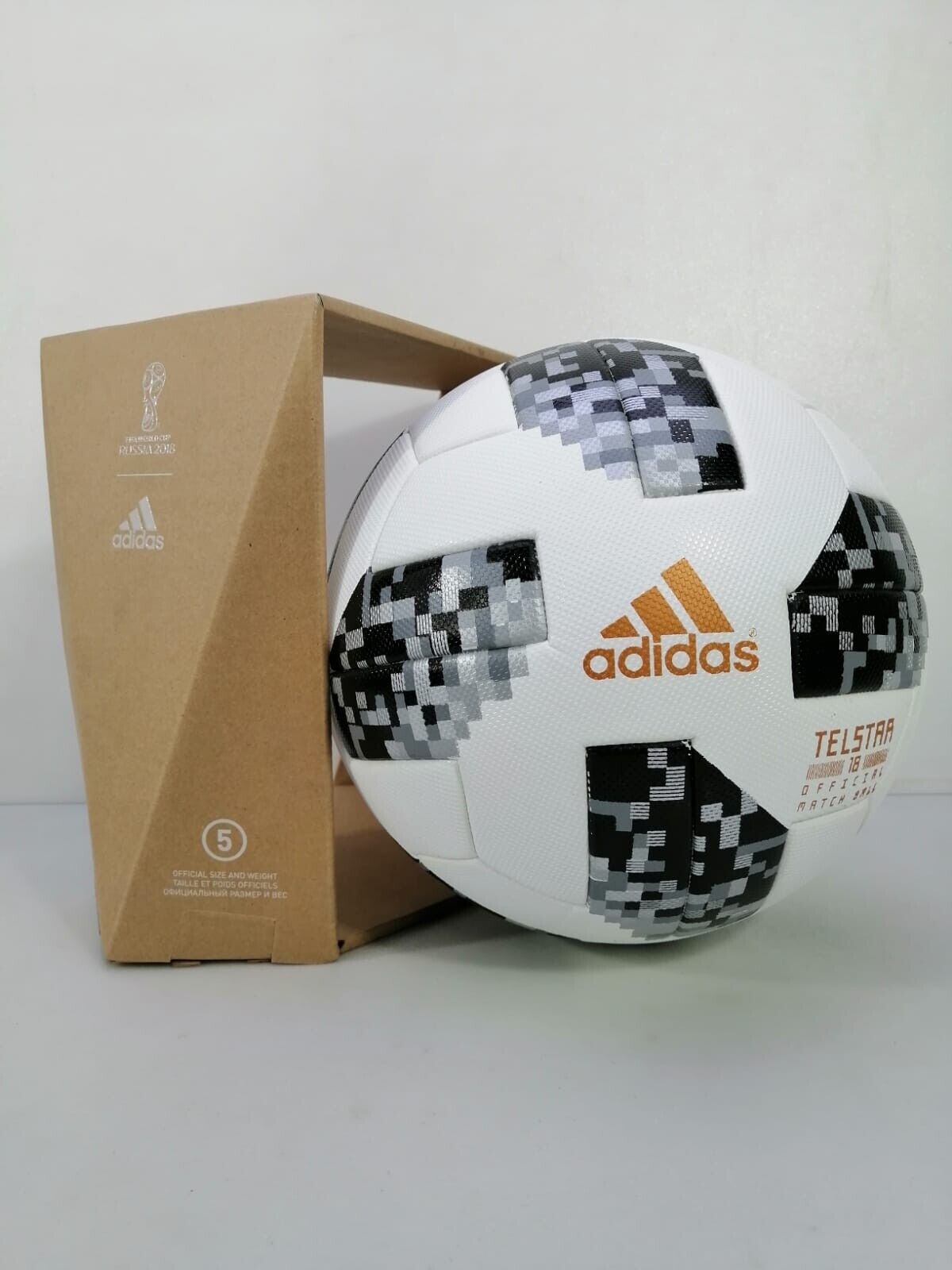 adidas Copa do Mundo Oficial 2018 Telstar, Bola Oficial, Branco, Tamanho 5