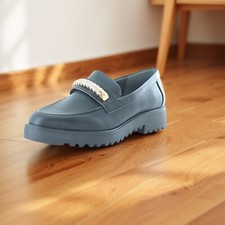 Franco Sarto Womens Carolbling Slip On Round Toe Loafer Black 9M NIB