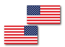 2x American Flags Stickers 3M USA made 1 Regular 1 Reversed Various Sizes Yeti