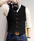 <!--F#f_0-->Hunting Mens Tweed Lined Waistcoats Vintage Herringbone Vests Retro Wool Wedding<!--F/-->