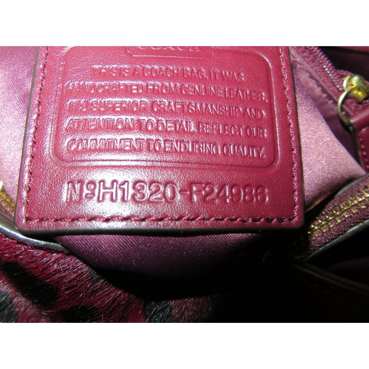 COACH コート Coach Park Hair Calf turn Lock Flap Satchel in Leopard