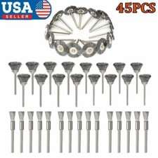 45 Pcs Wire Steel Wheel Bowl Pen Polishing Mix Brush Set for Dremel Rotary Tool