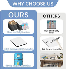 80PCS Sublimation Magnet Blanks 3X3 Bulk Square Produnts 40 Pcs Sublimation B...