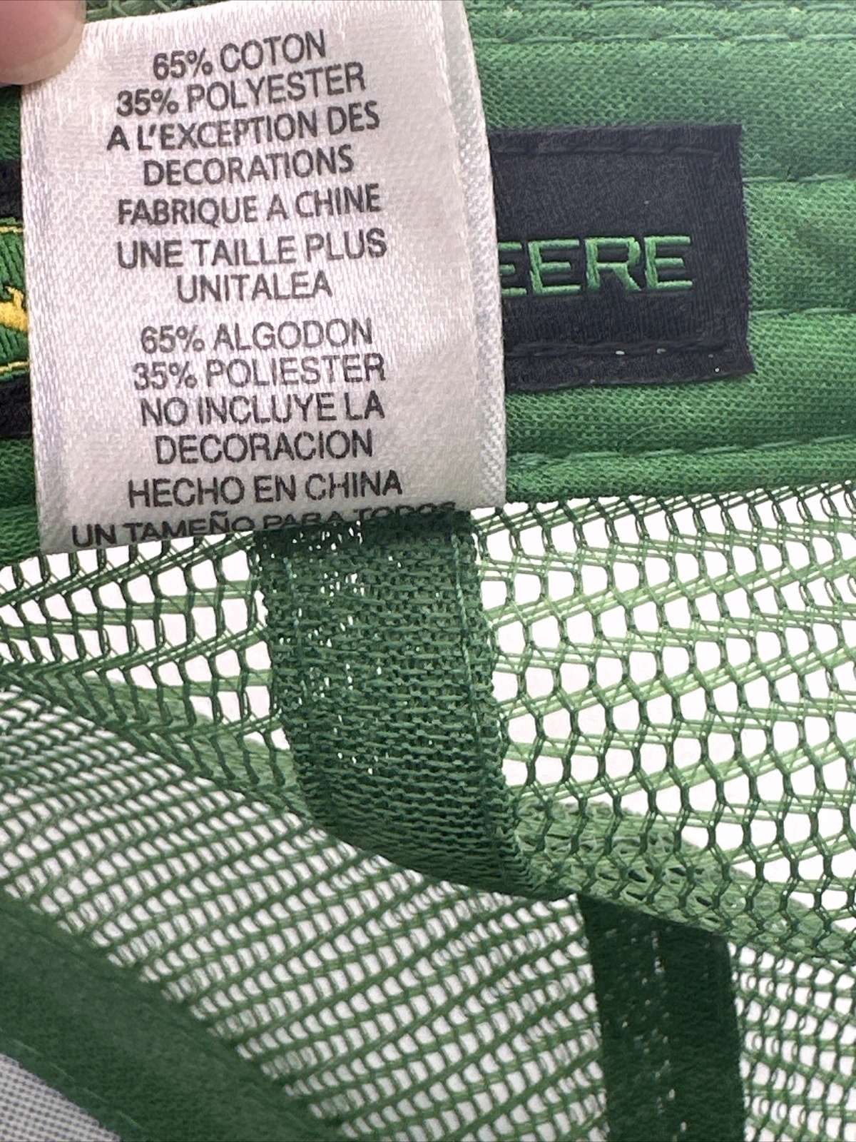 John Deere Trucker Cap Hat All Green Mesh Back Snapback