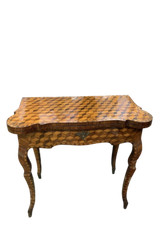 Antico tavolino a libretto finemente intarsiato epoca XVIII secolo