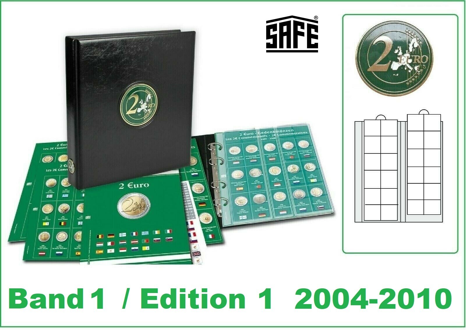 EURO VINTAGE COIN ALBUM SET 5x 1999-2005 COIN SETS FORM SAFE 7420-24