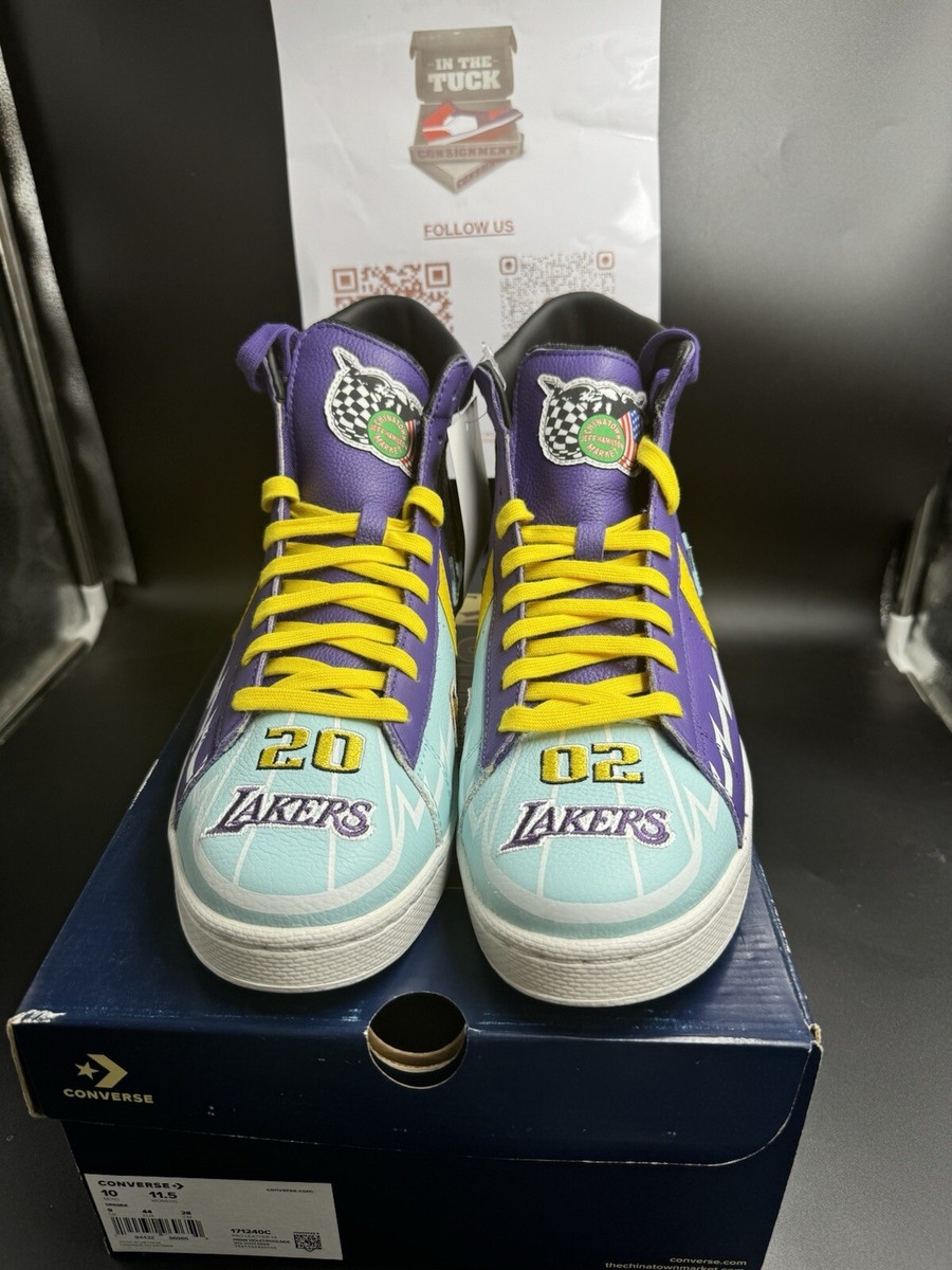 Converse \'Lakers Championship Jacket\' Size 9.5. NEW in the box. Size 9.5 - Converse Chinatown Market x Pro Leather High  main image 4