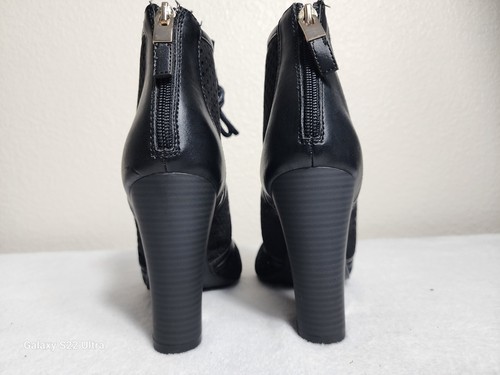 Call It Spring Women's Fasshion Booties Open Toe Lace Up Zip Heels Black Size 7 - Picture 6 of 9