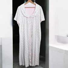 Go Softly Sleepwear Women's 1X Long Nightgown Pockets Rose Cottagecore Snap