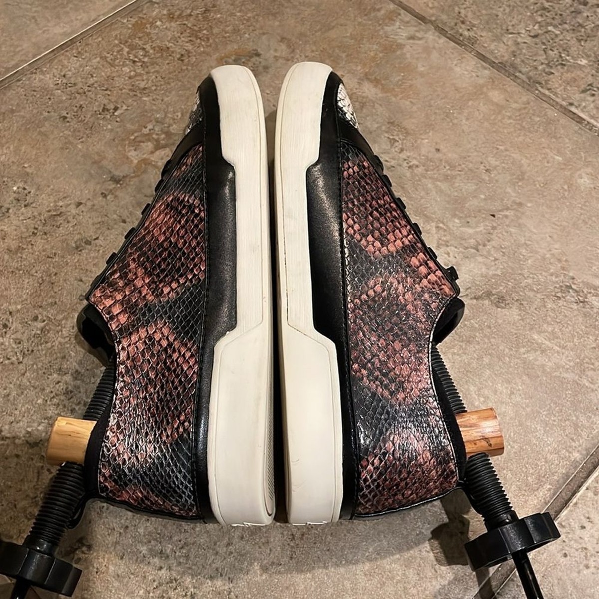 27Edit Naturalizer Valarie Leather Snake Print Sneaker Shoes