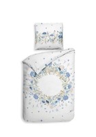 Heckett & Lane Renforce BettwäSche 135X200 Mikaela White BlüTenkranz Blau Wende