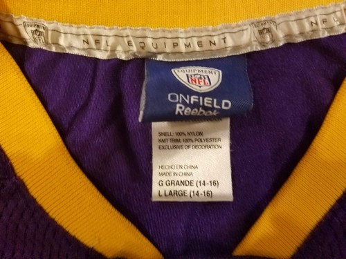 Minnesota Vikings Percy Harvin Purple Reebok NFL Jersey Boy's Size L (14-16) - Picture 4 of 4