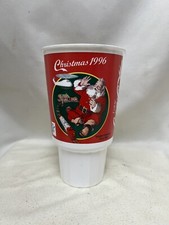 Coca Cola Plastic Fountain Cup Xmas 1996 Sundblom NOS 32 Ounces