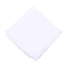 NWT White Pink Polka Dot Pima Cotton Ruffled Receiving Blanket Ruffles 28"