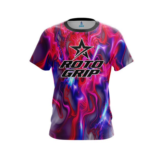 Roto Grip Mens Dye Sub Neurons CoolWick Performance Crew Bowling Shirt