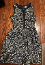 Vince Camuto Sleeveless Knee Length Dress with Lace Detailing and Zip Up Back