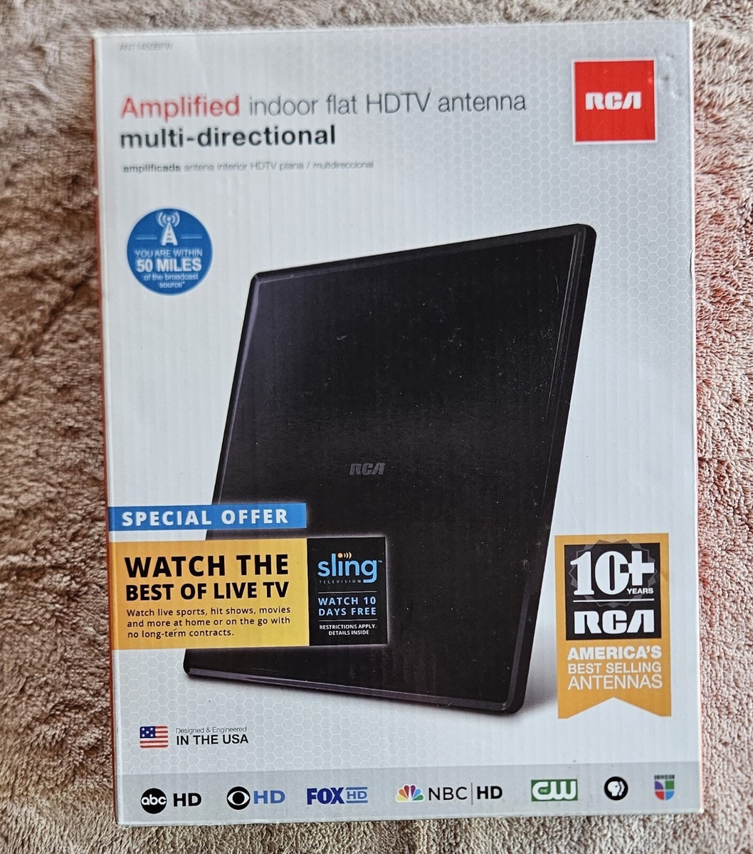 RCA Amplified Indoor HD TV Antenna ANT1450BFW