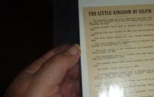 VINTAGE CARD CENTRAL CITY COLORADO  GILPIN COUNTY GOLD MINING HISTORY