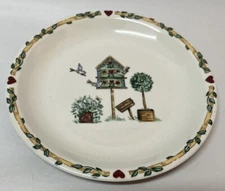Thomson Pottery Birdhouse 7.75 Inch Salad Plate Bird Flower Pattern