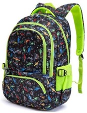 17 Inch Boys Backpacks Ages 6-8 8-10 10-12 with Laptop Sleeve Green Car