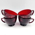 Anchor Hocking Royal Ruby Punch Snack Cups Set of 4 Vintage