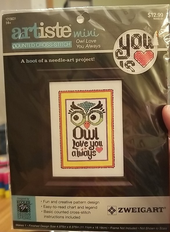 Zweigart Artiste Mini OWL Love you Always Cross Stitch Kit Kooler Design Studio