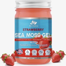 Sea Moss Gel STRAWBERRY Irish sea Moss raw Organic Vegan superfood for Cells