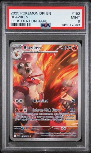 2025 Pokemon DRI-EN Destined Rivals Illustration Rare Blaziken 192/182 PSA 9