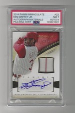 2014 Panini Immaculate Ken Griffey JR. Jersey Auto #20/25  PSA 7 Auto 9