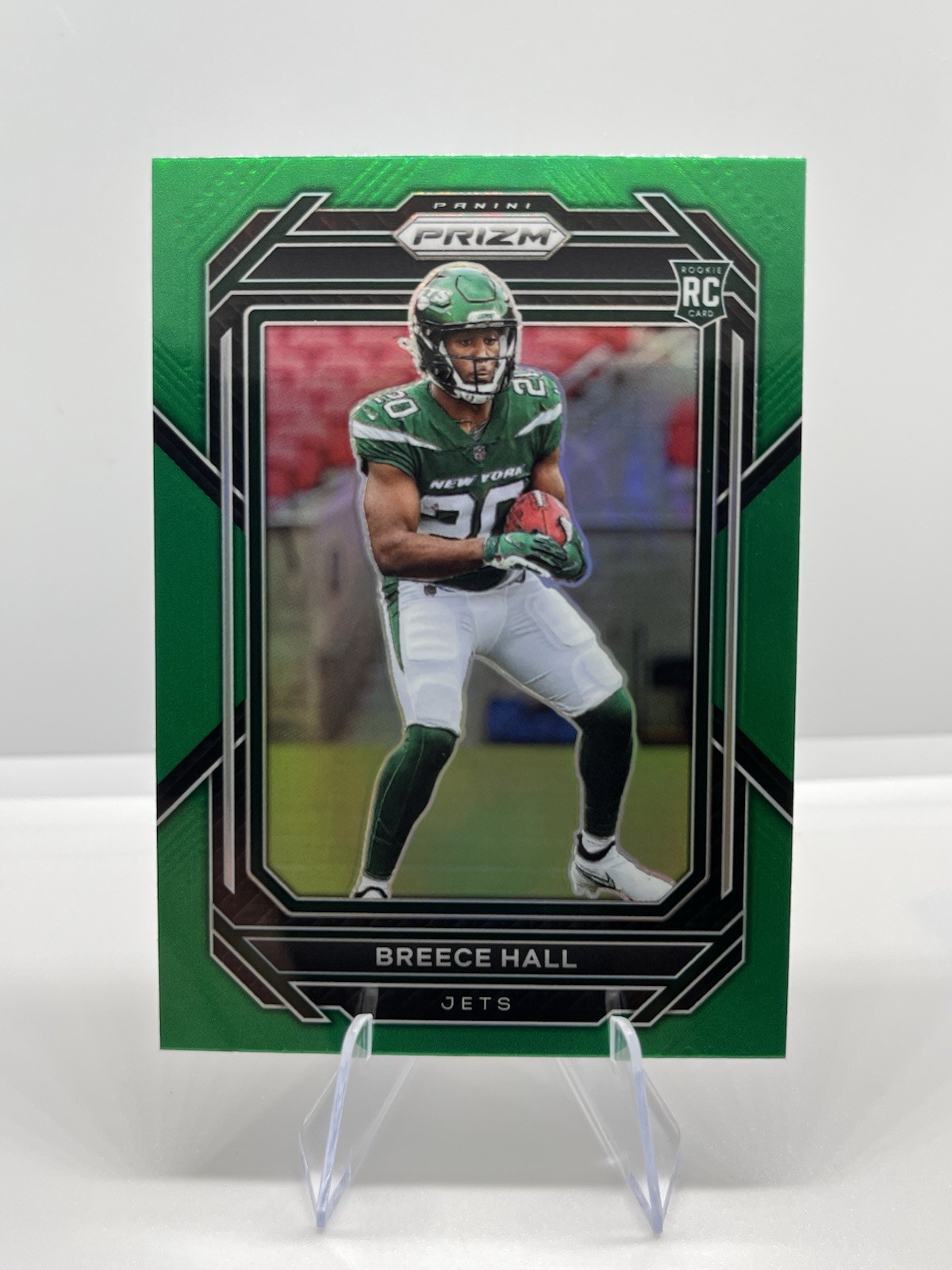 2022 Panini Prizm Rookies Breece Hall #317 Green Rookie New York Jets