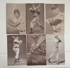 Lot of 6 Vintage 1947-66 Exhibits Reprint? Mays, Mantle, Aaron, Maggio, Hodges