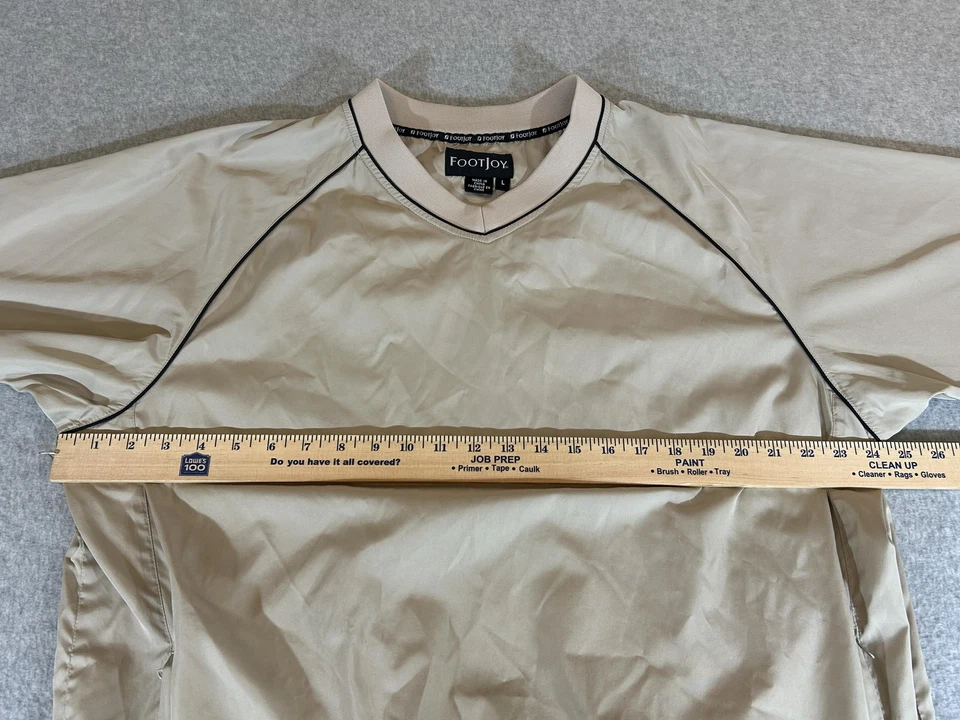 FootJoy Pullover Hombres Grande Bronceado Manga Corta Golf Camisa Cortavientos Chaqueta FJ Foto 3 de 4