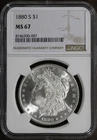 1880-S (MS67) Morgan Silver Dollar $1 NGC - Beautiful Coin