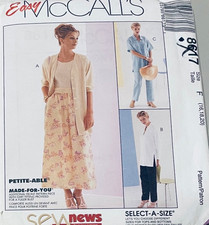 MCCALLS PATTERN 8617 SZ 16-20 PETITE ADJ EASY FIT SHIRT TOP PULL ON PANTS SKIRT