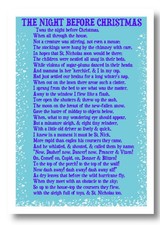 The Night Before Christmas poem- Chirstmas Cards, POEM4132-A5