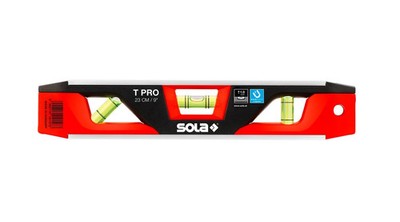 Sola Magnetic Torpedo Spirit Level T PRO model 9-Inch, Black/Red Made in Hungary