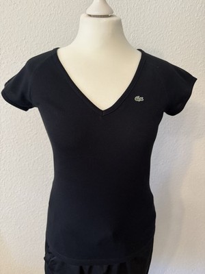 Lacoste Damen T-Shirt V-Ausschnitt Größe 36