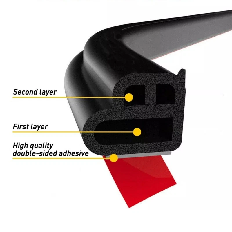 Tira de vedação de borracha autoadesiva autoadesiva para carro universal 32,8 pés - Imagem 3 de 4