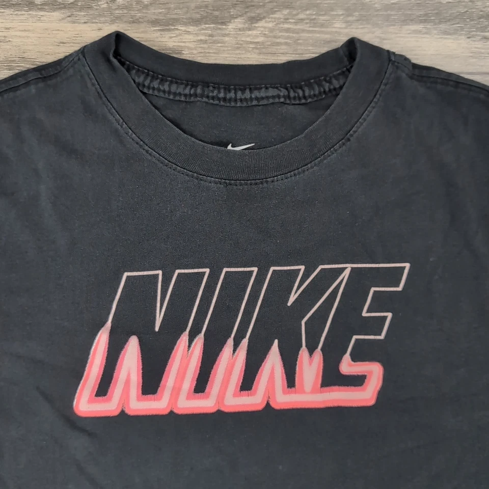 Nike Pink Flame Just Do It Logo Long Sleeve Youth Girls XL CZ1850-010 Black  - Image 4 of 4